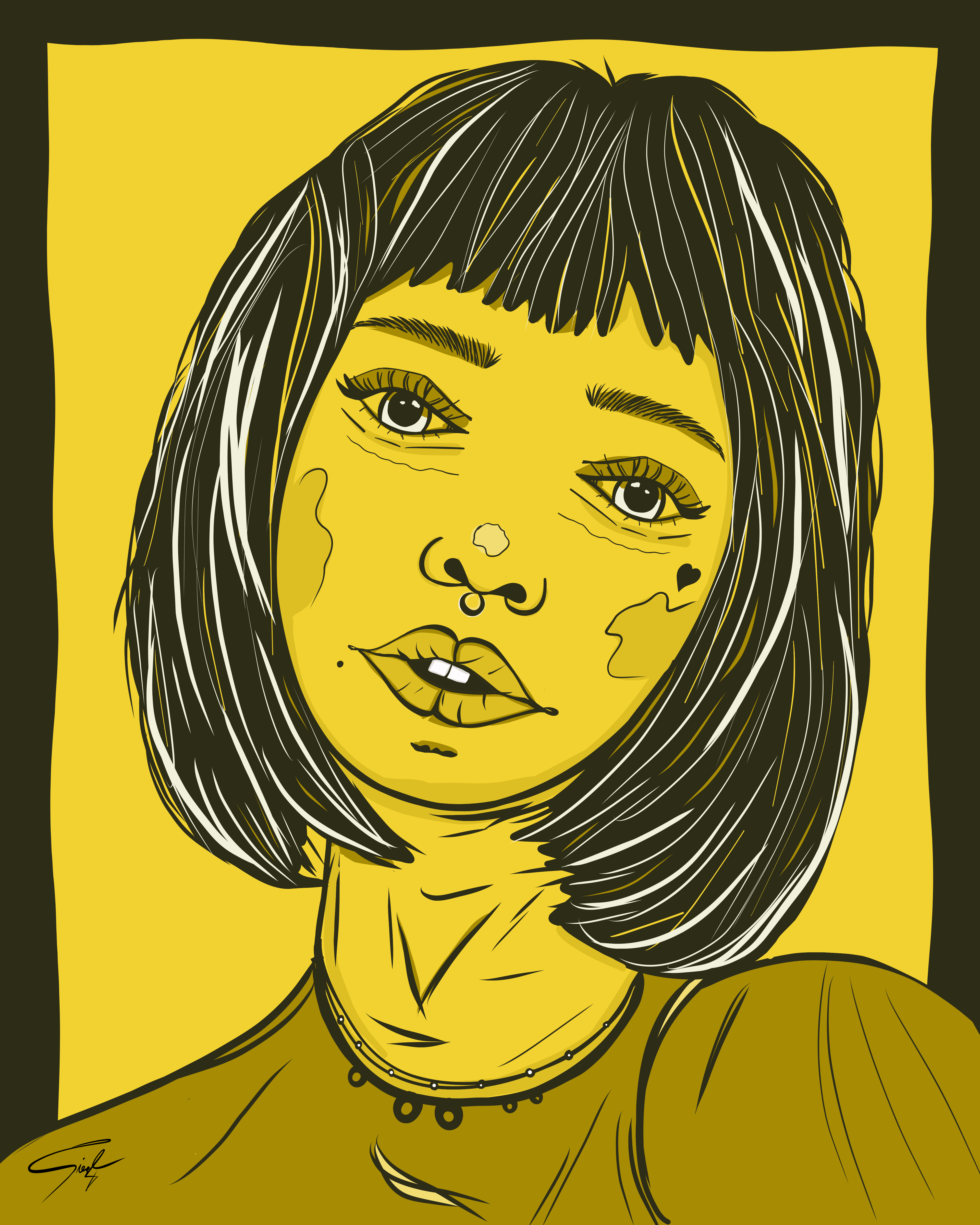 Illustration – Frauenportrait, Bleistiftzeichnung
